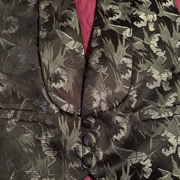 Tux vest black and gray vest - small- adjustable at waist & neck - Picture 2 of 4